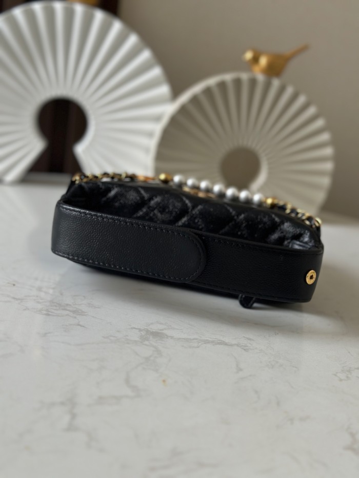 Pearl Chain Moon Bag “16x16x5cm”-085 =66046