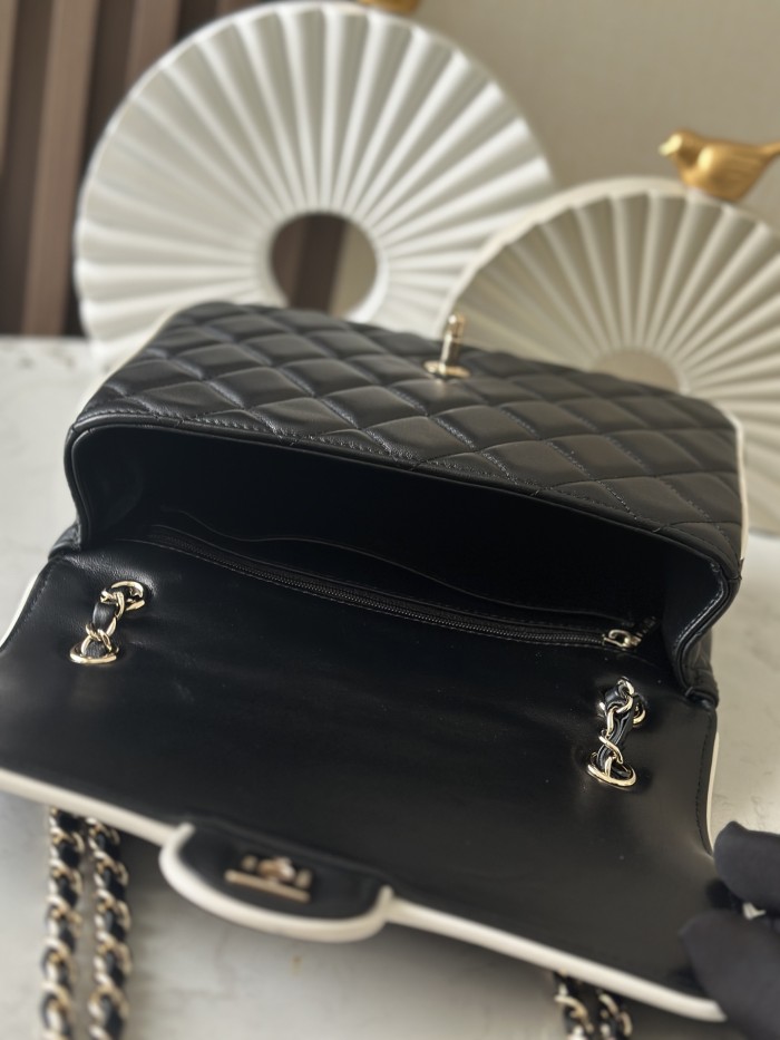 Large Flap Bag with Contrasting Trim “16.5x23.5x6.5cm”-008 =AS5150