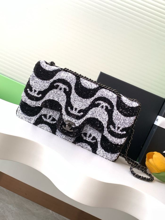 Classic Flap Bag in Sequin “15x25x7cm”-058 =AS2407