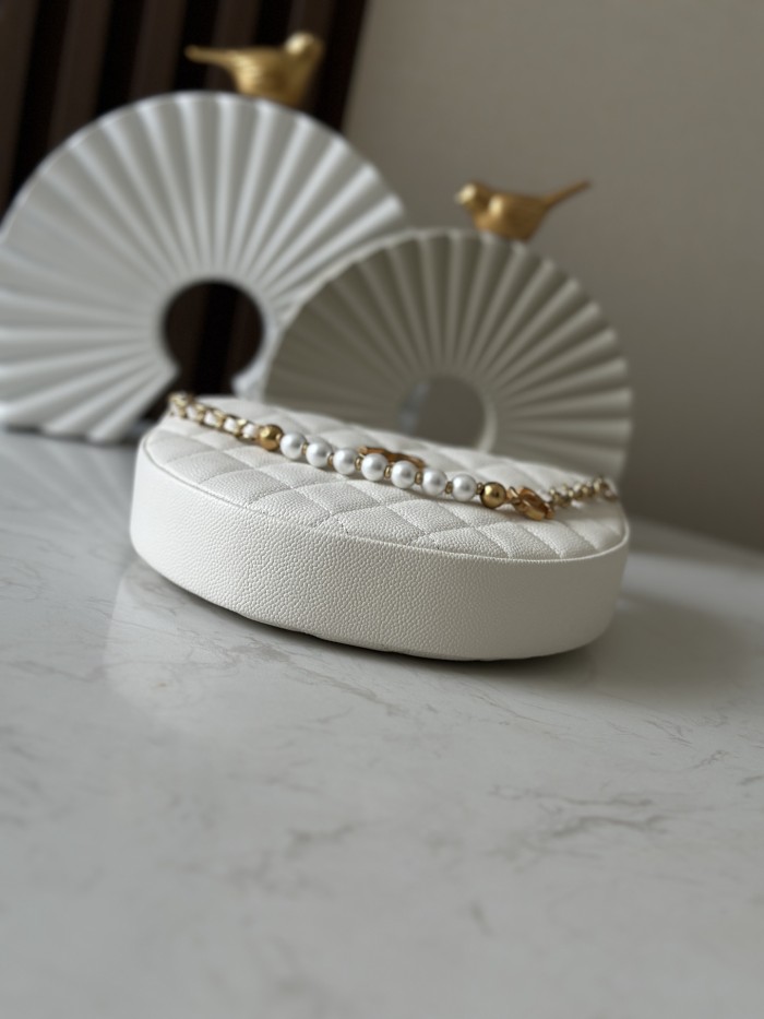 Pearl Chain Moon Bag “16x16x5cm”-085 =66046