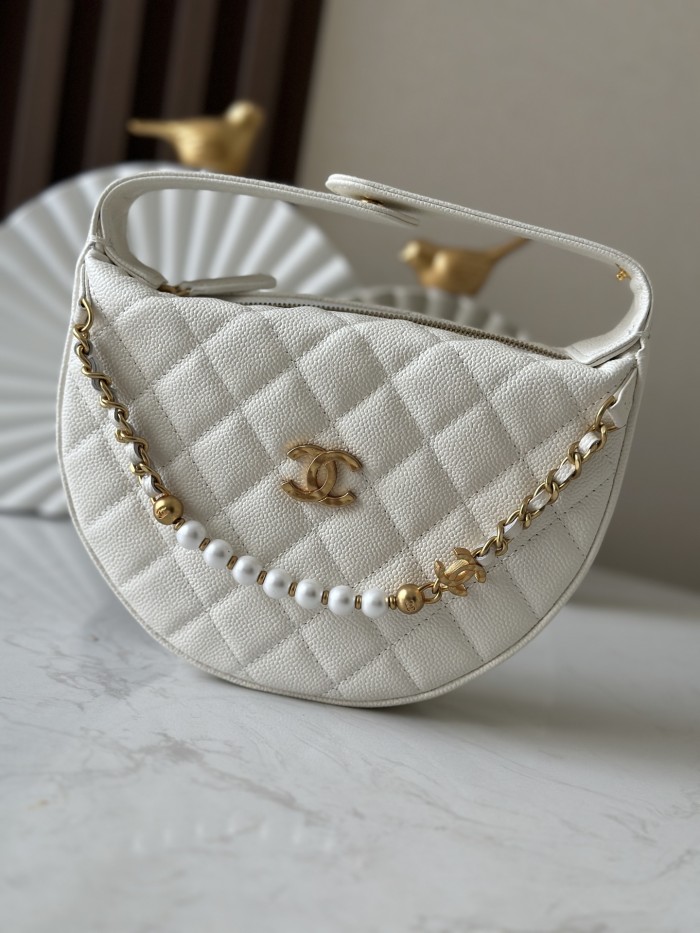 Pearl Chain Moon Bag “16x16x5cm”-085 =66046