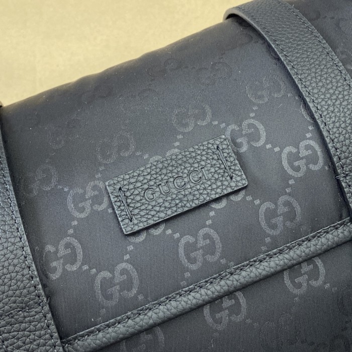 Flap Messenger Nylon Black GG Sling Bag“27x20x12CM”-044=