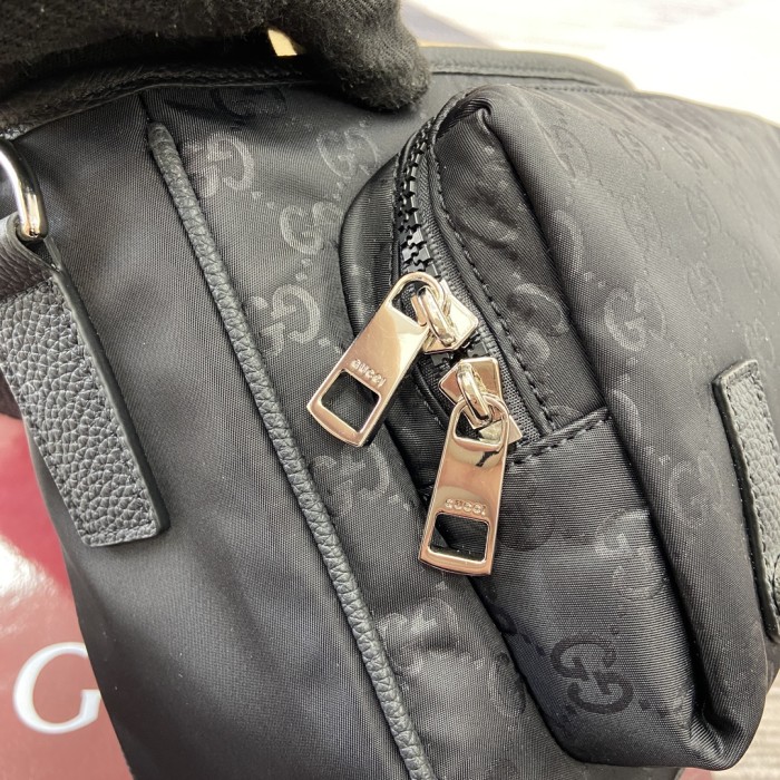 Flap Messenger Nylon Black GG Sling Bag“27x20x12CM”-044=