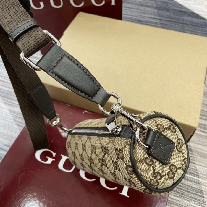 GG canvas cylinder bag“17.5x8x8CM”-083=