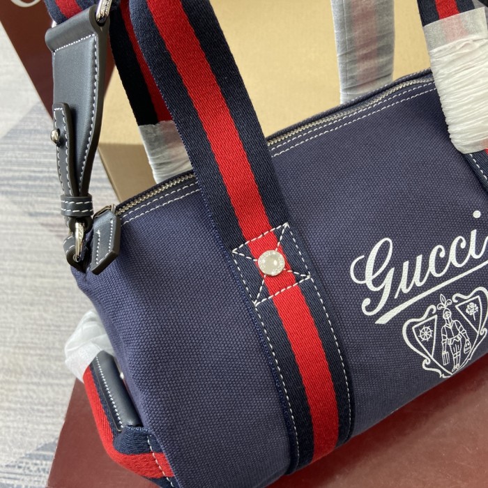 Small printed canvas duffle bag“30x16x15CM”-084=