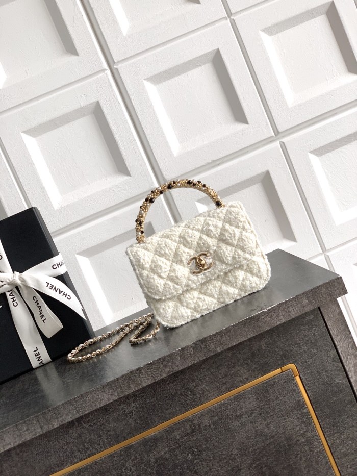 26C Pearl Handle Flap Bag “15x10.5x5.5cm” -095 =