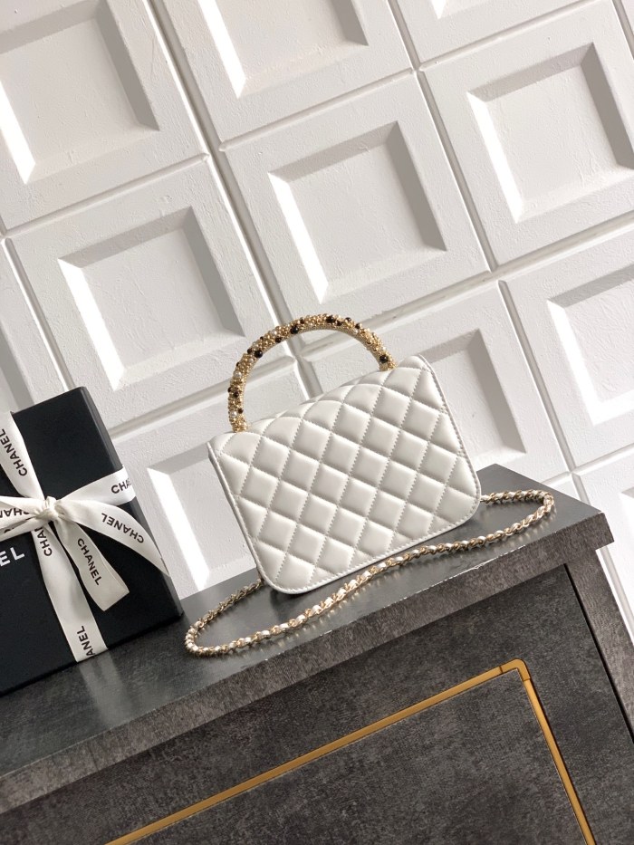 26C Pearl Handle Flap Bag “15x10.5x5.5cm” -046 =