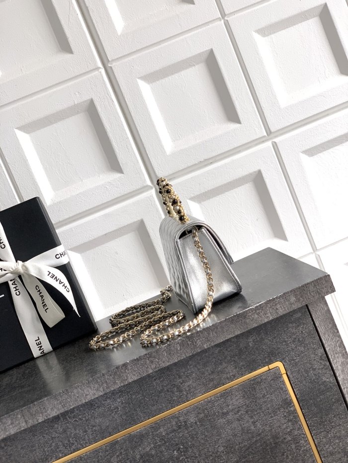 26C Pearl Handle Flap Bag “15x10.5x5.5cm” -036 =