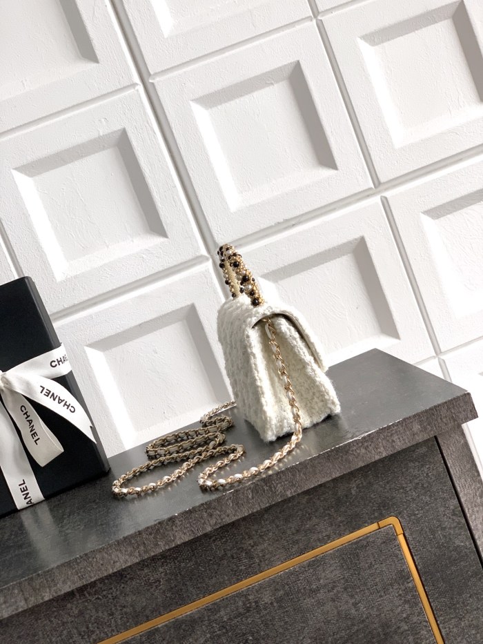 26C Pearl Handle Flap Bag “15x10.5x5.5cm” -095 =