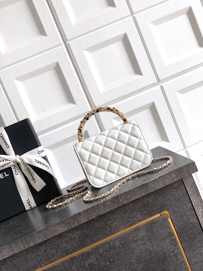 26C Pearl Handle Flap Bag “15x10.5x5.5cm” -036 =