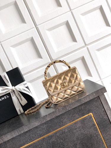 26C Pearl Handle Flap Bag “15x10.5x5.5cm” -036 =