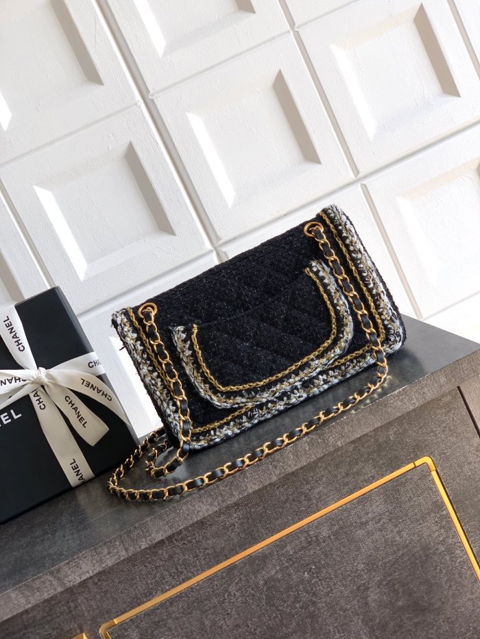 25K Classic Flap Tweed Bag “25x15x7cm” -086 =1112