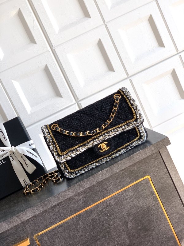 25K Classic Flap Tweed Bag “25x15x7cm” -086 =1112