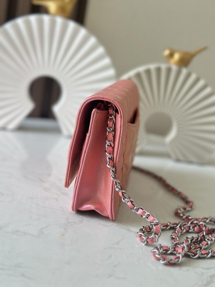 Wallet On Chain Iridescent Purple “19x10x3cm” -055 =0250