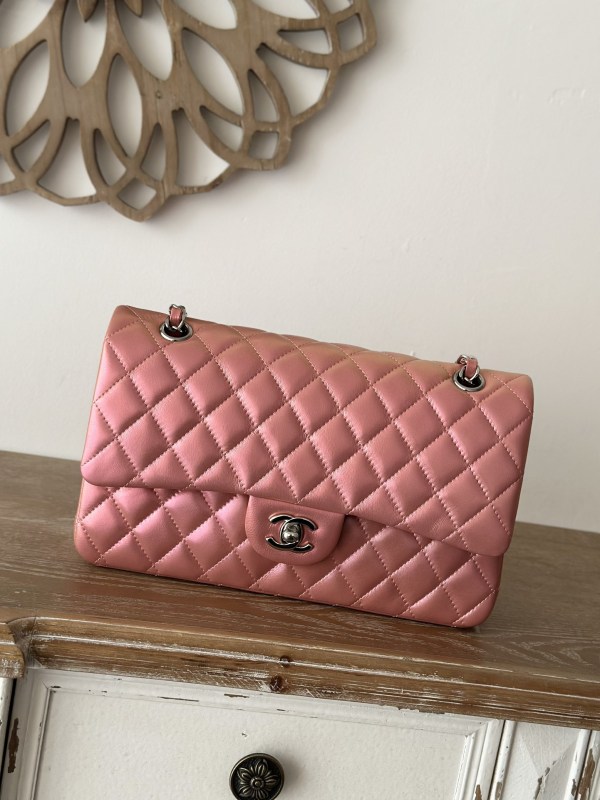 Classic Flap Iridescent Pink Bag “25.5x15x6cm” -088 =A1112