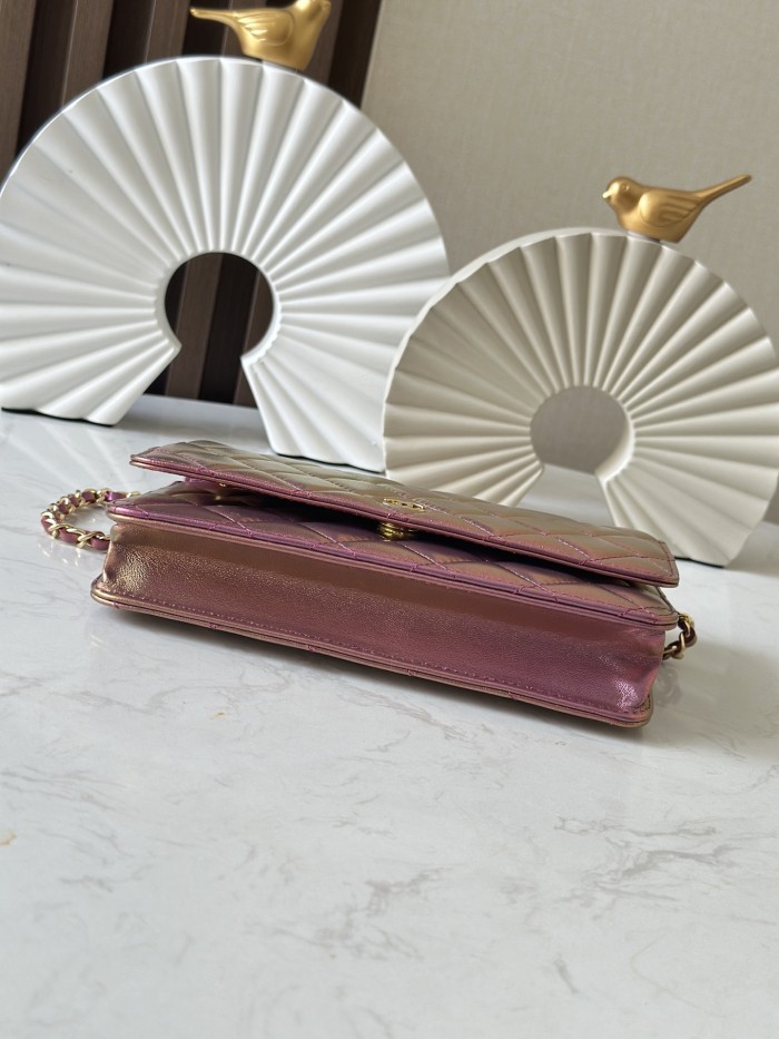 Wallet On Chain Iridescent Purple “19x10x3cm” -055 =0250