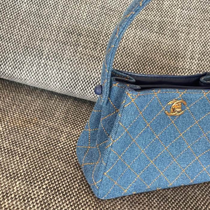Vintage Denim Mini Handbag “18x13x7cm” -087 =