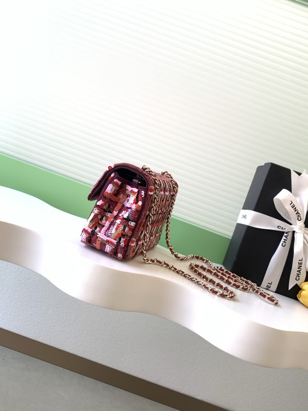 26C Classic Flap Sequin Bag “21x14x8cm” -058 =AS4561