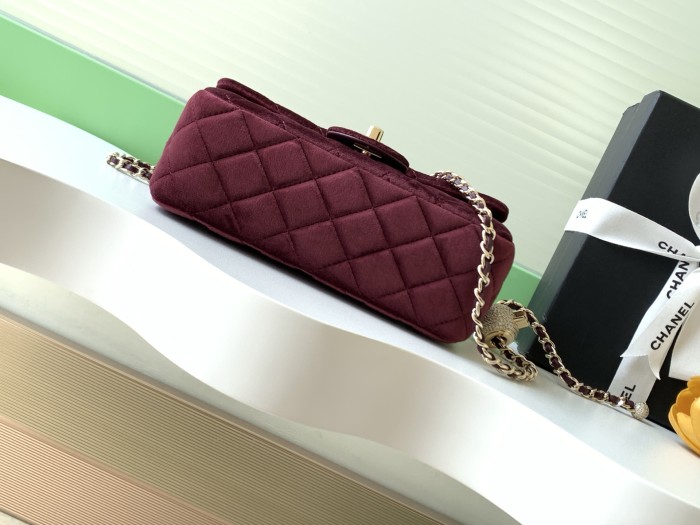 25A Classic Flap Velvet Bag with Crystal Ball “20x13x7cm” -036 =AS1787