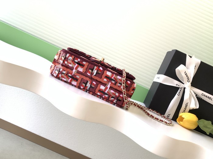 26C Classic Flap Sequin Bag “21x14x8cm” -058 =AS4561