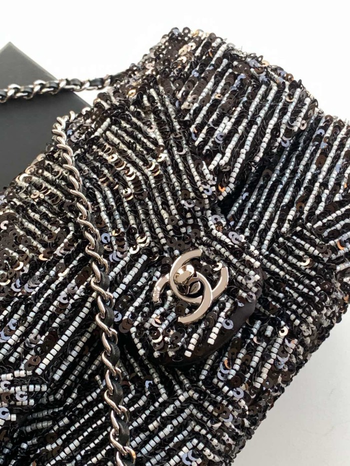 24K Classic Flap Sequin Bag “20x13x7cm” -058 =A69900
