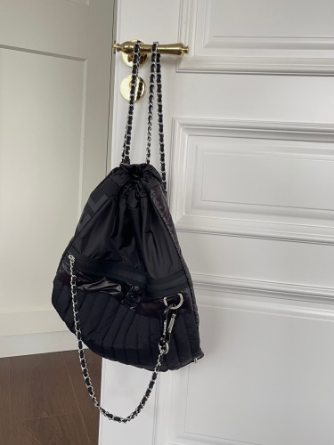 Vintage Nylon Drawstring Backpack “44x35x15cm” -088 =