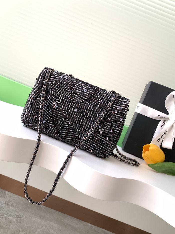 24K Classic Flap Sequin Bag “20x13x7cm” -058 =A69900