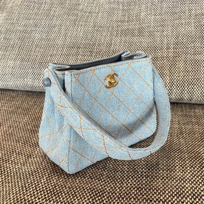 Vintage Denim Mini Handbag “18x13x7cm” -087 =