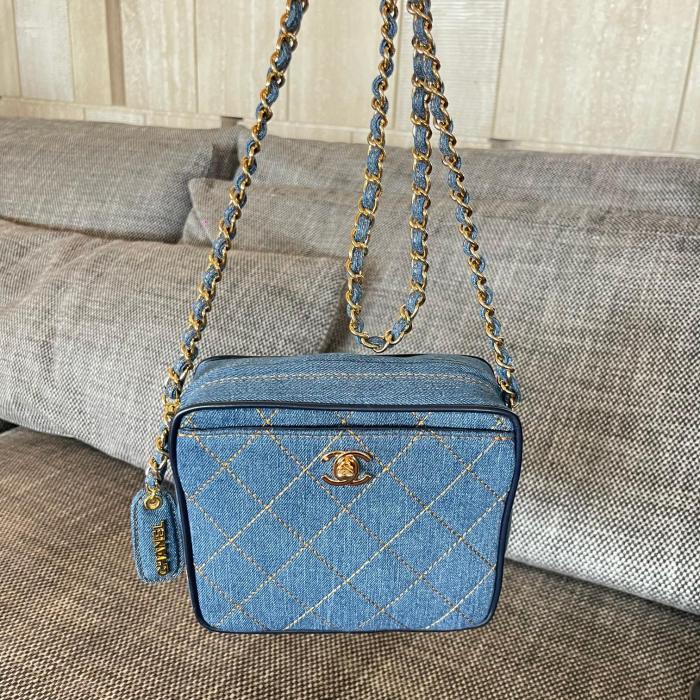 Vintage Denim Camera Bag “17.5x15.5x6.5cm” -007 =