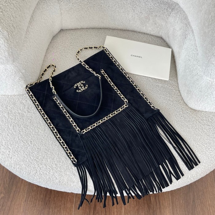 Vintage Fringe Tote Bag “25x30x6cm” -059 =