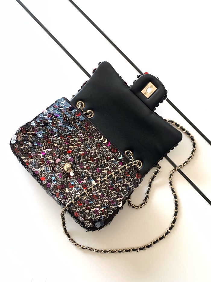26C Classic Flap Sequin Bag “21x14x8cm” -058 =AS4561
