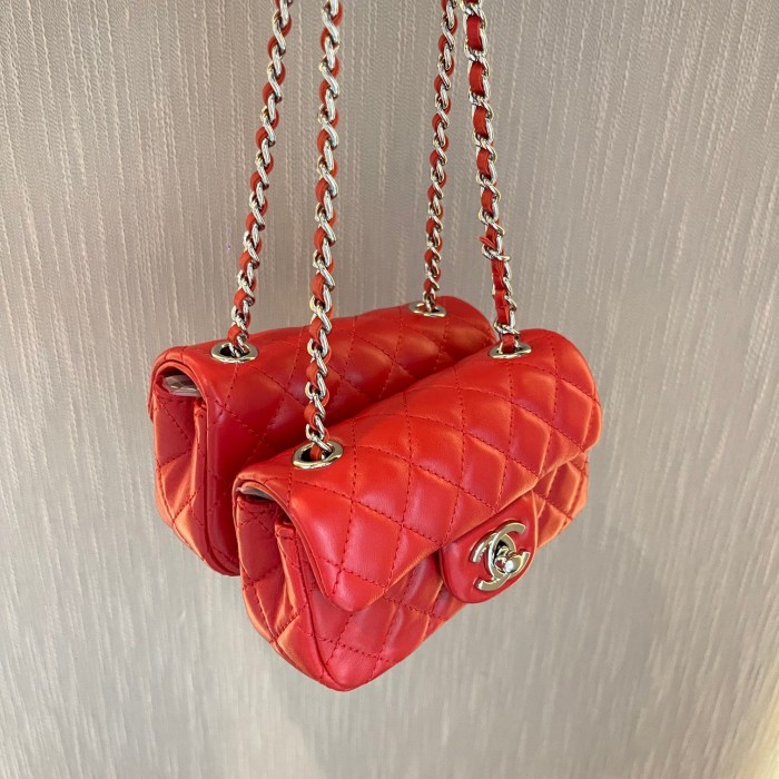 Vintage Twin Flap Bag “14x8x4cm” -088 =