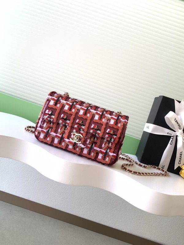 26C Classic Flap Sequin Bag “21x14x8cm” -058 =AS4561
