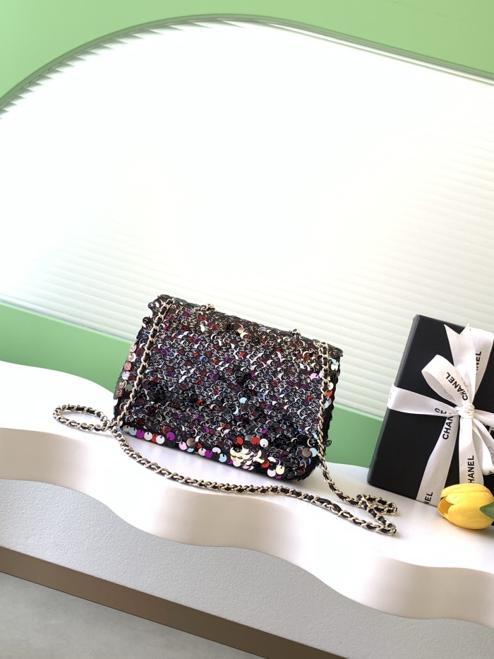 26C Classic Flap Sequin Bag “21x14x8cm” -058 =AS4561