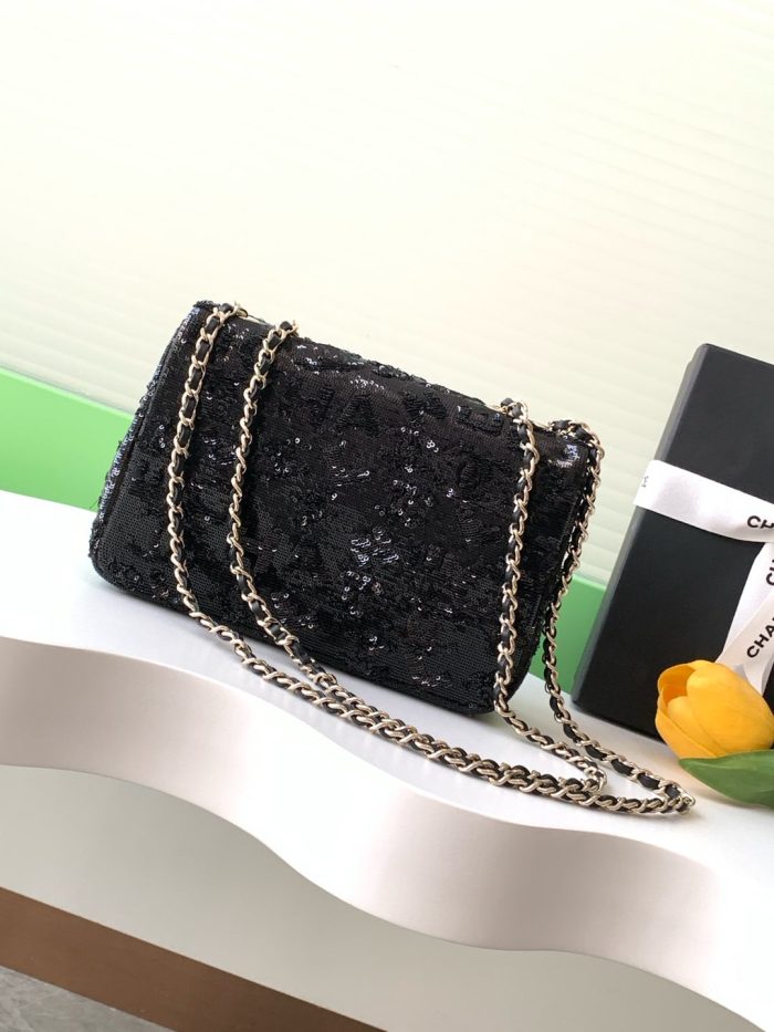 24K Classic Flap Sequin Bag “20x13x7cm” -058 =A69900