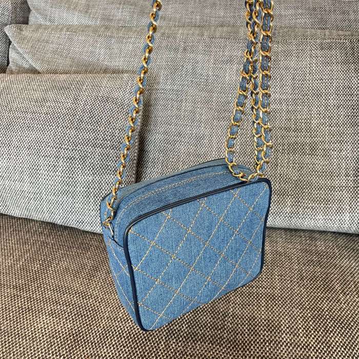 Vintage Denim Camera Bag “17.5x15.5x6.5cm” -007 =