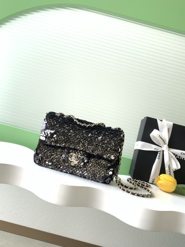 26C Classic Flap Sequin Bag “21x14x8cm” -058 =AS4561