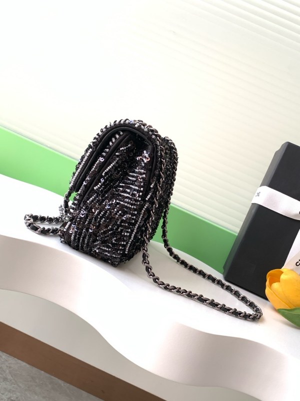 24K Classic Flap Sequin Bag “20x13x7cm” -058 =A69900