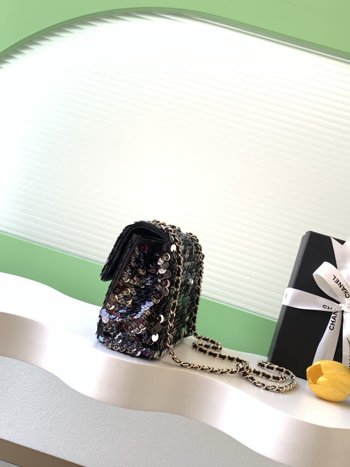 26C Classic Flap Sequin Bag “21x14x8cm” -058 =AS4561