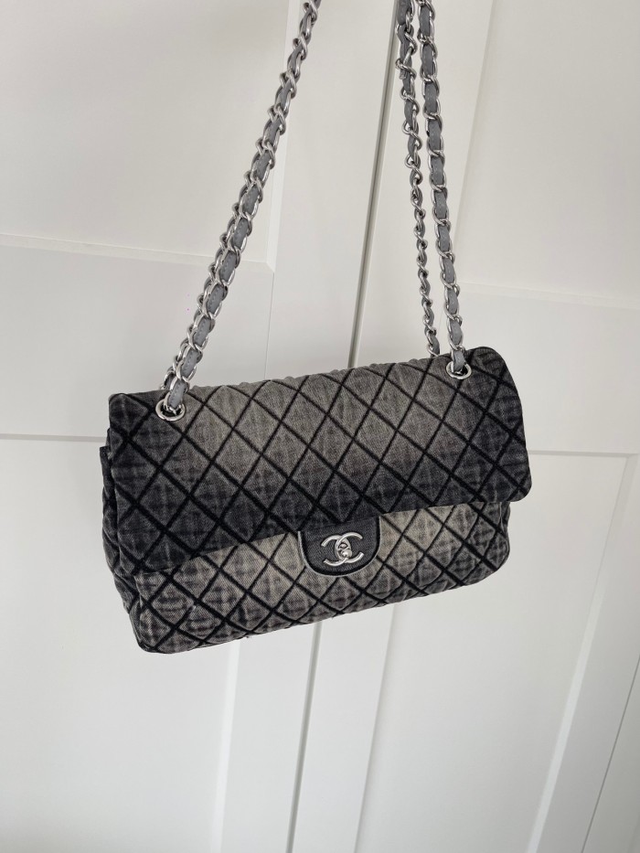 Vintage Denim Classic Flap Bag “33x22x8cm” -087 =