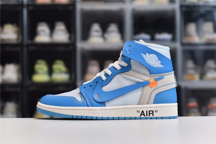 Air Jordan 1 X OFF-White University Blue UNT Ten Ten(Unisex)36-47