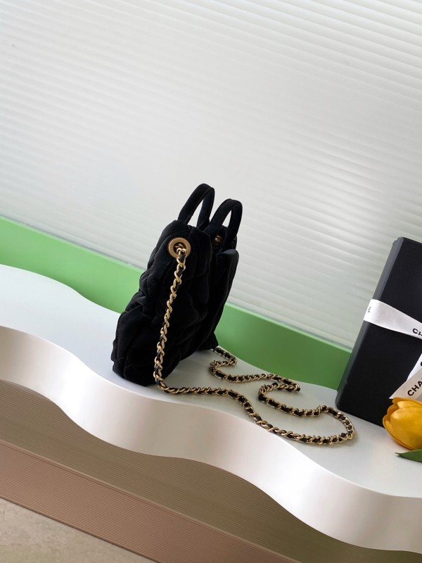 25K Bow Small Velvet Tote Bag “26x18x5cm” -036 =AS5849