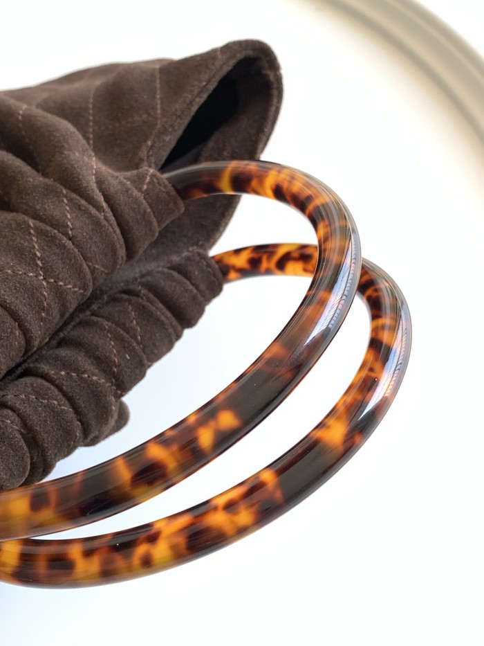 26C Large Suede Tortoiseshell Handle Bag “32x26x14cm” -086 =AS6010