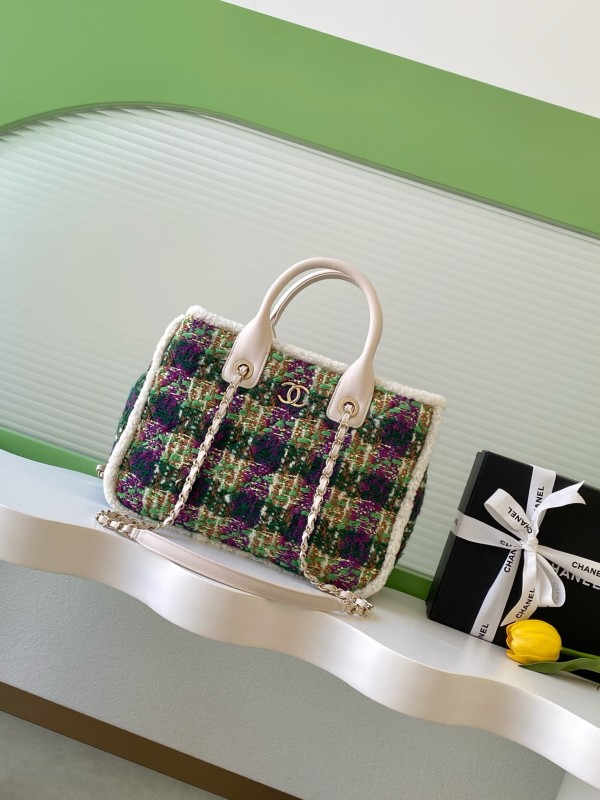 25N Small Tweed Tote Bag “33.5x24x11cm” -028 =AS5688
