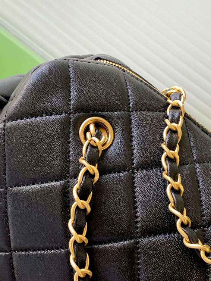 25K Large Lambskin Bowling Bag “27x18.5x13.5cm” -008 =AS5791
