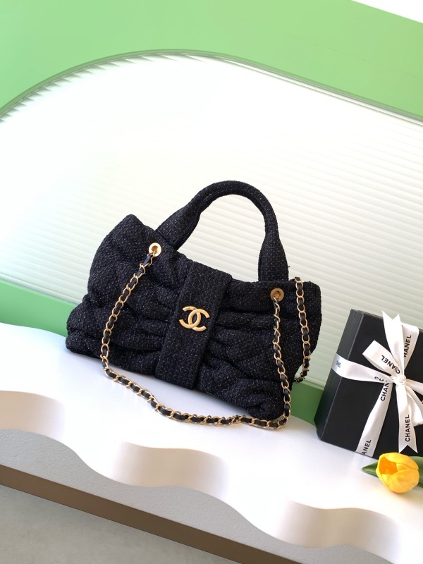 25K Bow Large Tweed Tote Bag “38x29x5cm” -007 =AS5851