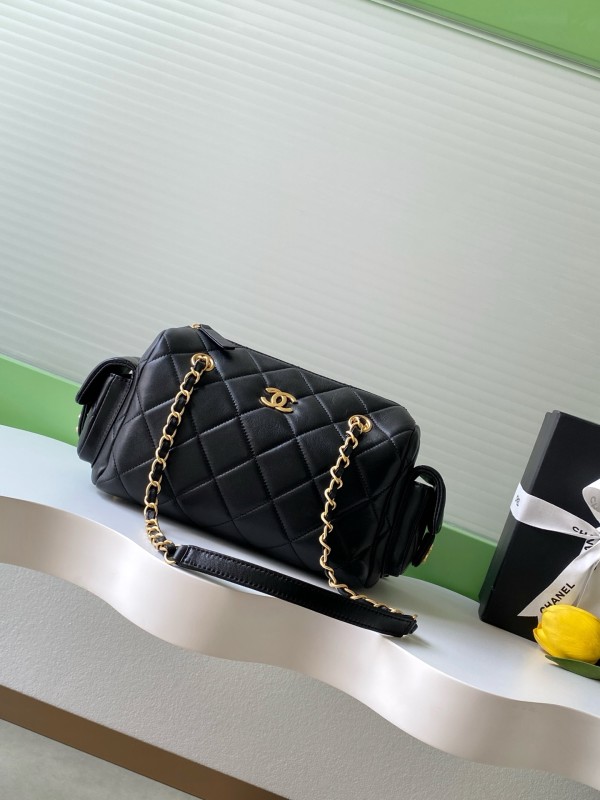 25K Lambskin Bowling Bag “24x15.5x11.5cm” -087 =AS5792