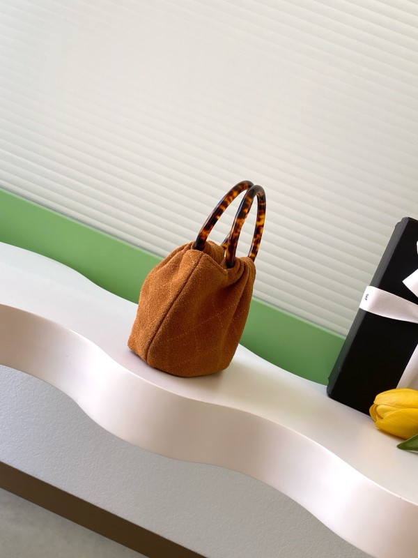 26C Small Suede Tortoiseshell Handle Bag “12x9x8cm” -065 =AS4981