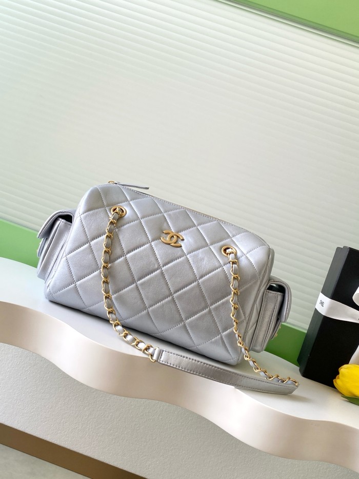 25K Large Lambskin Bowling Bag “27x18.5x13.5cm” -008 =AS5791