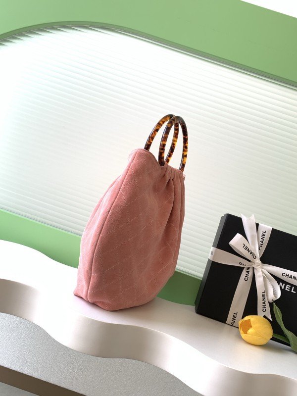 26C Large Suede Tortoiseshell Handle Bag “32x26x14cm” -086 =AS6010
